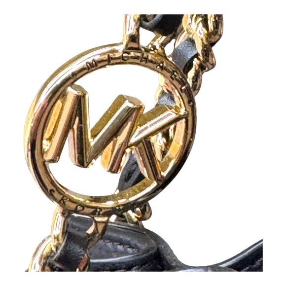 Michael Kors Mina Jet Set Chain Small Black Pebbled Leather Hobo Crossbody Bag - Picture 3 of 11